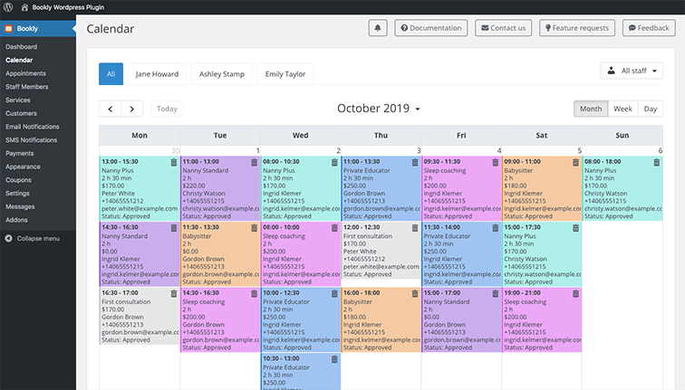 View all of your childcare bookings in list or calendar format