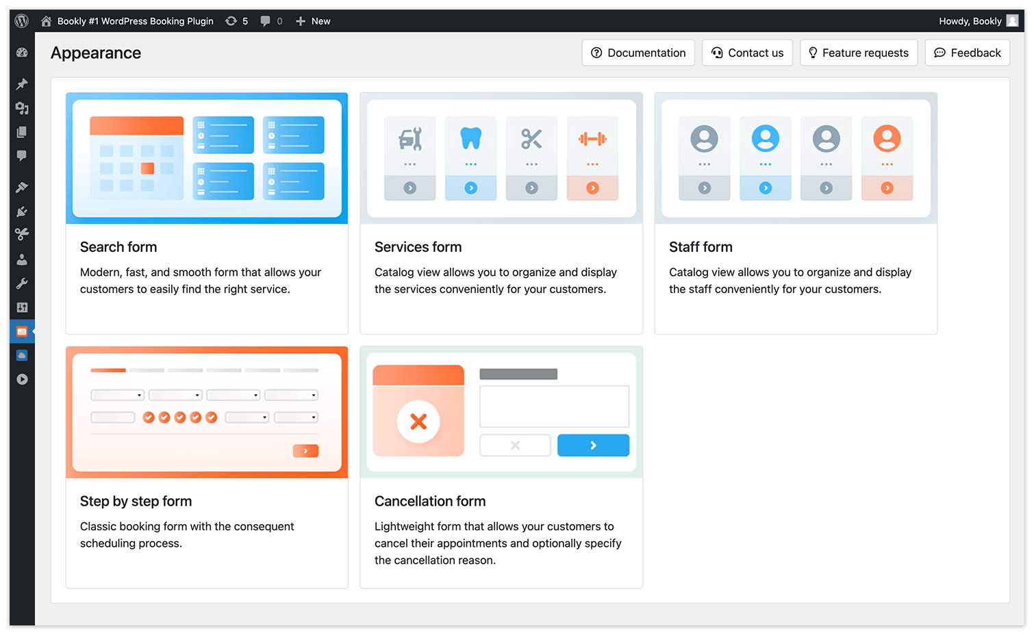 Appearance section in Bookly