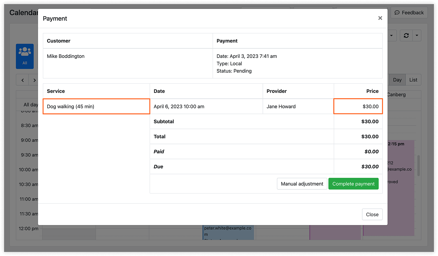 Bookly Custom Duration (Add-on) – payment details