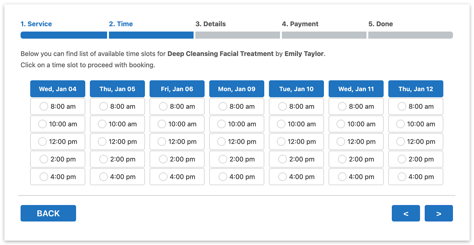 Set service duration as time slot length in Bookly – frontend