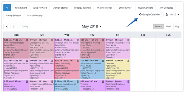 Two-way sync between Bookly and Google Calendar